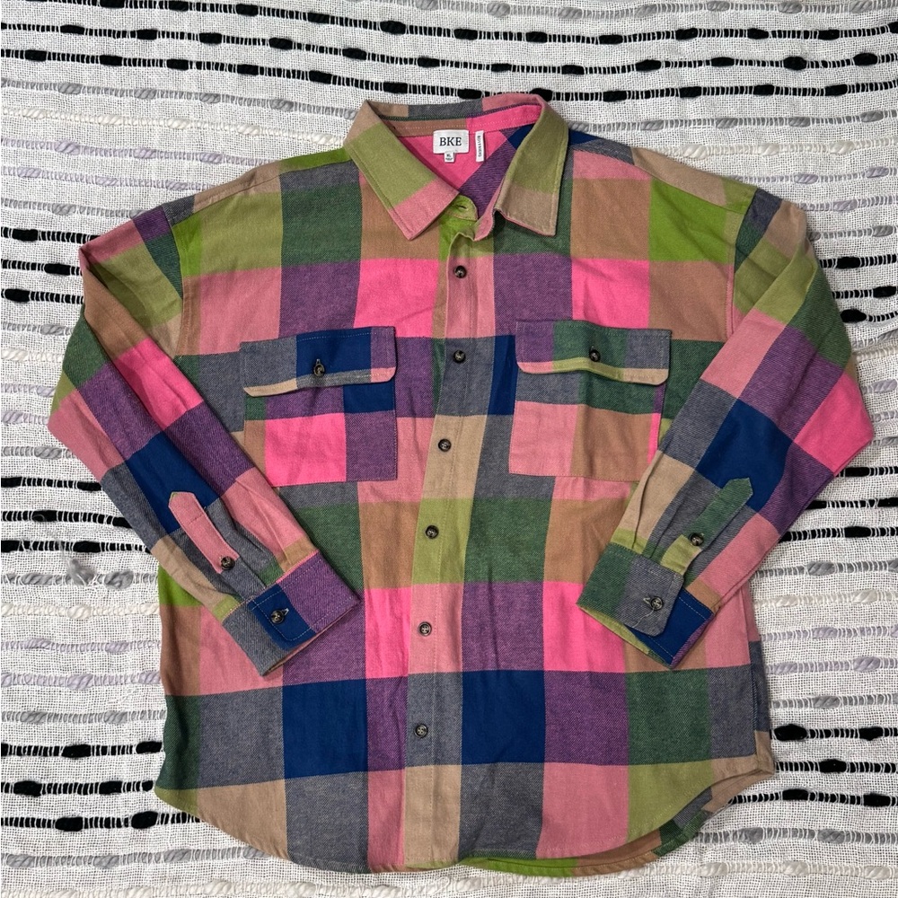 BKE Multicolor Plaid Men's Shirt
